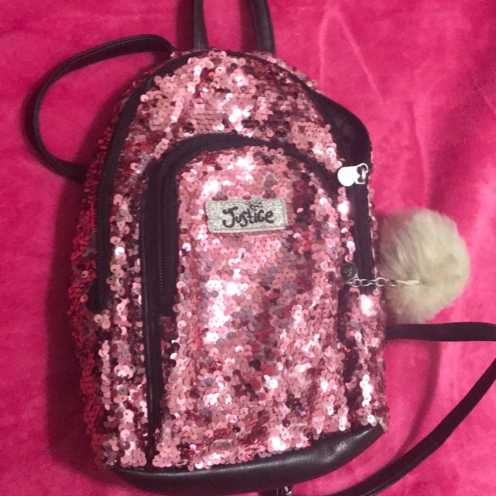 pink justice mini book bag